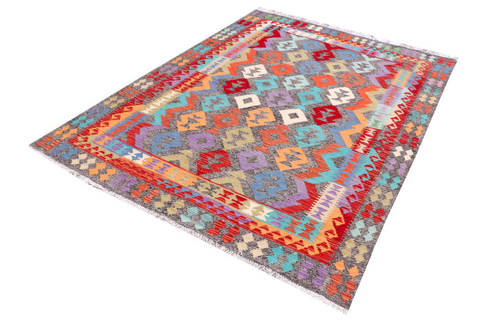 Multi Colored Kilim 5' 10 x 7' 8 - No. 57260 - ALRUG Rug Store
