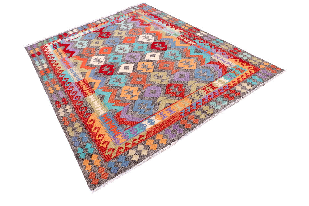 Multi Colored Kilim 5' 10 x 7' 8 - No. 57260 - ALRUG Rug Store