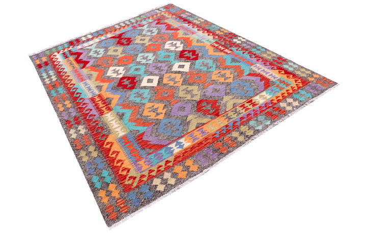 Multi Colored Kilim 5' 10 x 7' 8 - No. 57260 - ALRUG Rug Store