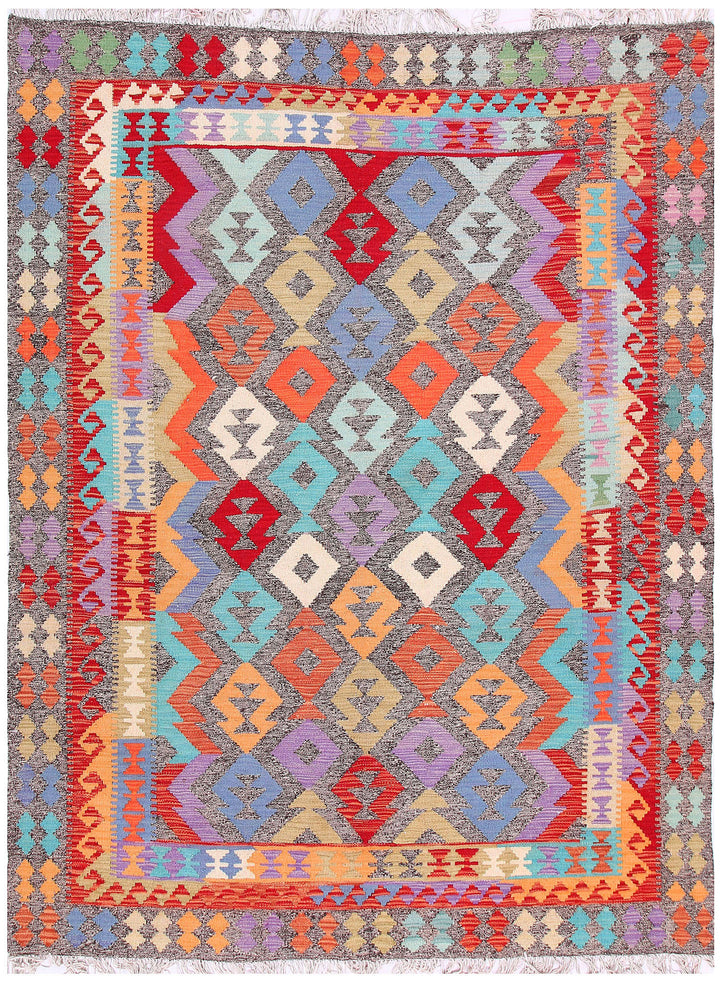 Multi Colored Kilim 5' 10 x 7' 8 - No. 57260 - ALRUG Rug Store