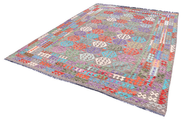 Multi Colored Kilim 8' 2 x 11' 3 - No. 57262 - ALRUG Rug Store