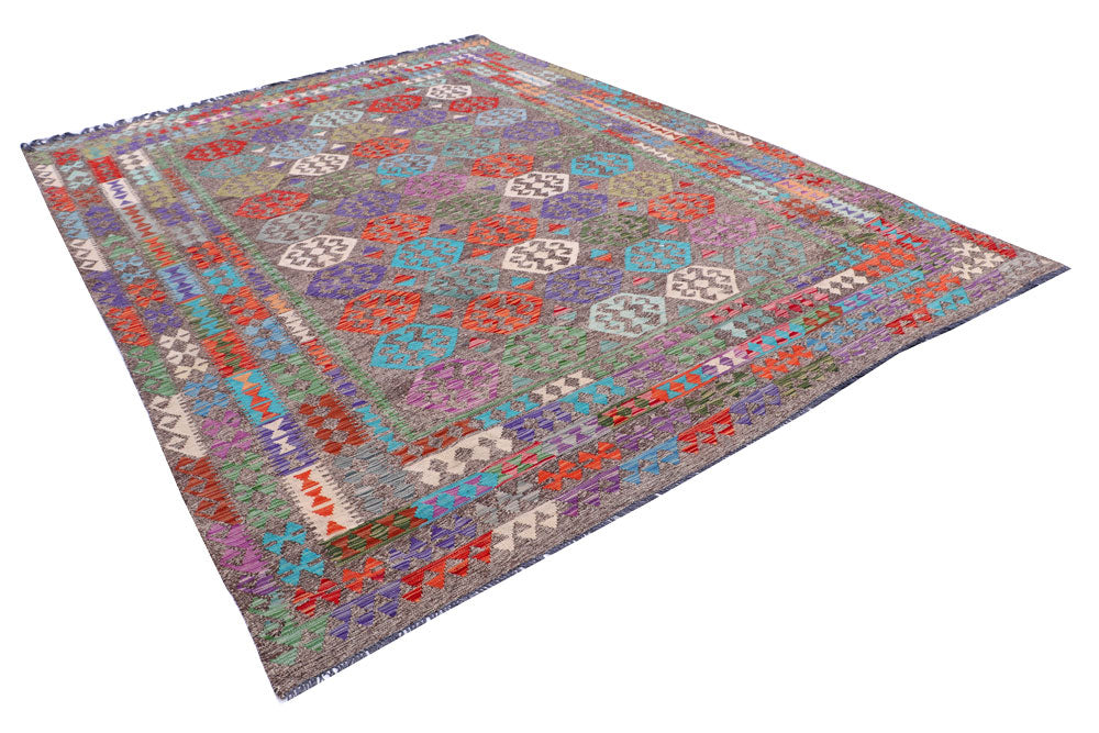 Multi Colored Kilim 8' 2 x 11' 3 - No. 57262 - ALRUG Rug Store