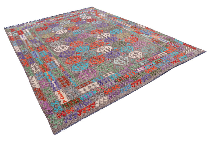 Multi Colored Kilim 8' 2 x 11' 3 - No. 57262 - ALRUG Rug Store