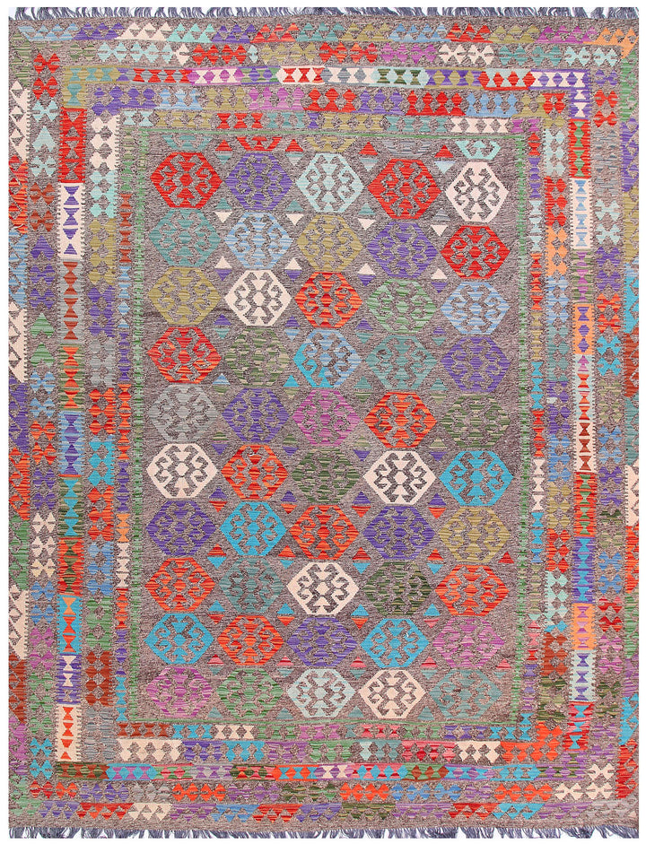 Multi Colored Kilim 8' 2 x 11' 3 - No. 57262 - ALRUG Rug Store