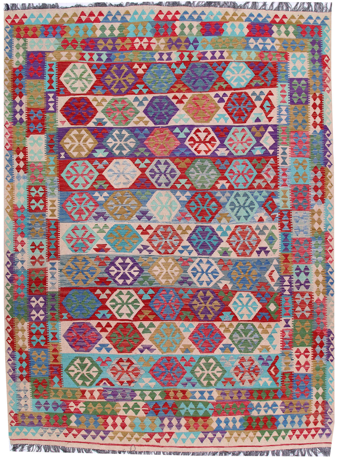 Multi Colored Kilim 8' 2 x 11' 1 - No. 57263 - ALRUG Rug Store