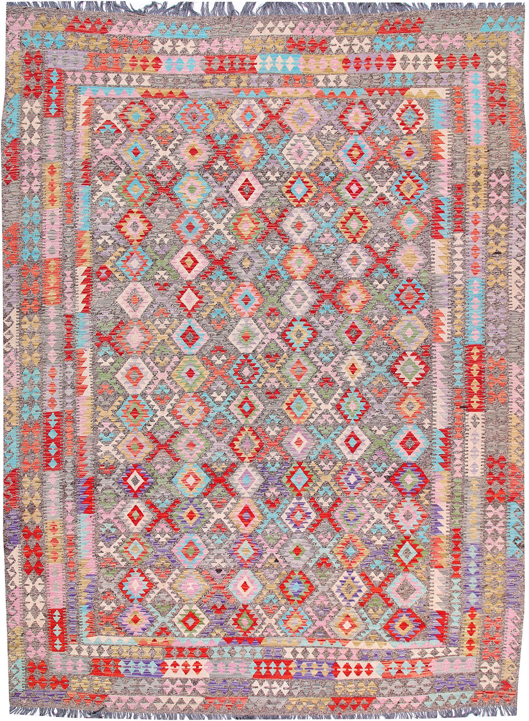 Multi Colored Kilim 8' 8 x 11' 7 - No. 57267 - ALRUG Rug Store