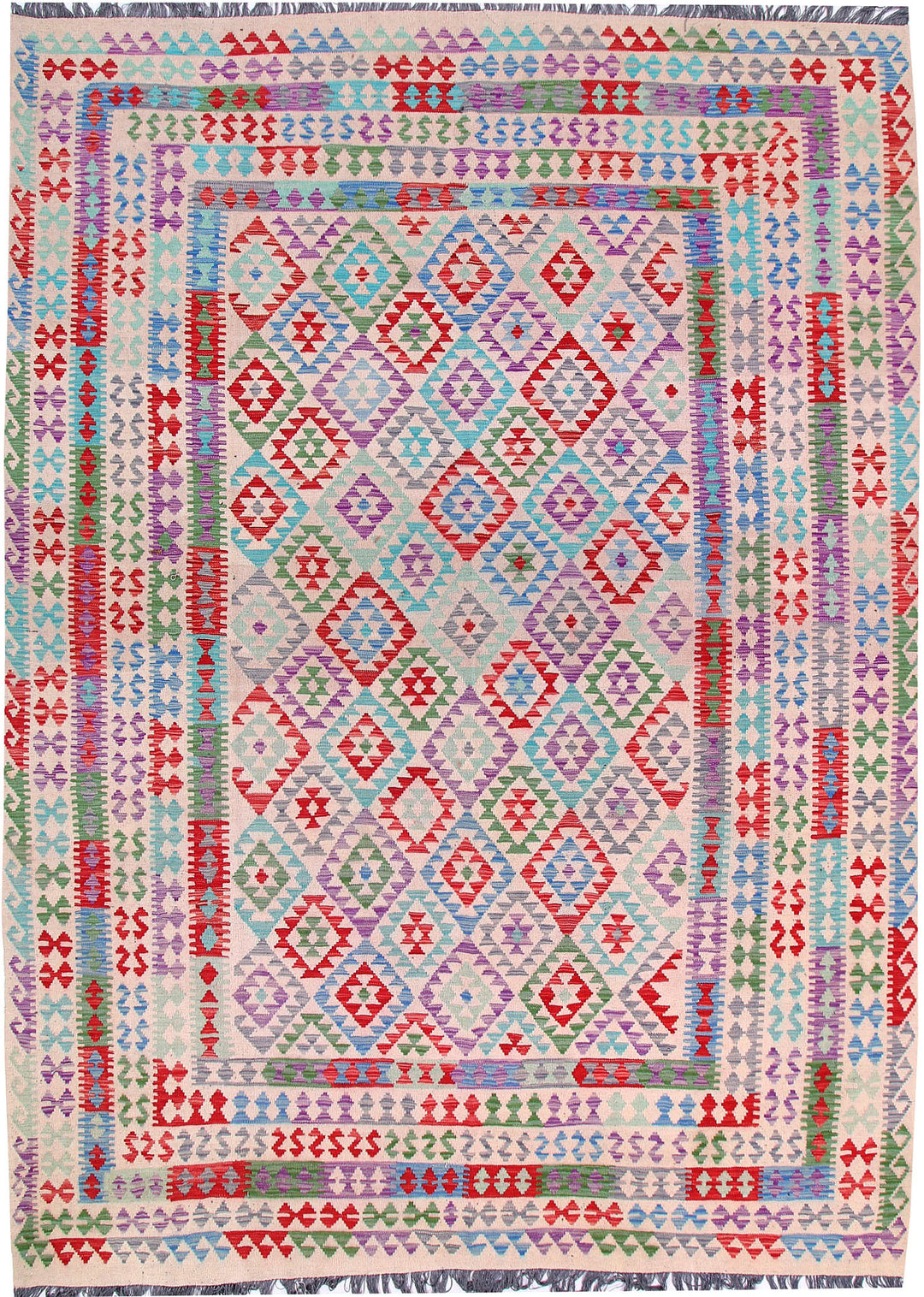Multi Colored Kilim 8' 4 x 11' 3 - No. 57268 - ALRUG Rug Store