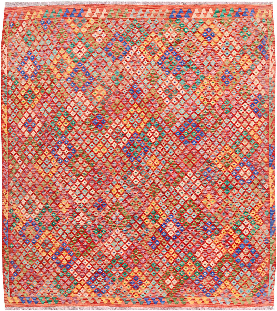 Multi Colored Kilim 8' 5 x 9' 8 - No. 57269 - ALRUG Rug Store