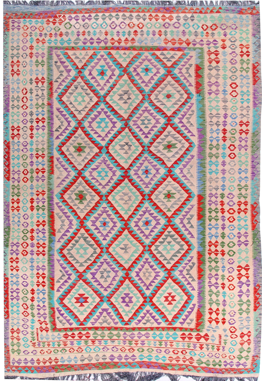 Multi Colored Kilim 7' 10 x 11' 7 - No. 57271 - ALRUG Rug Store