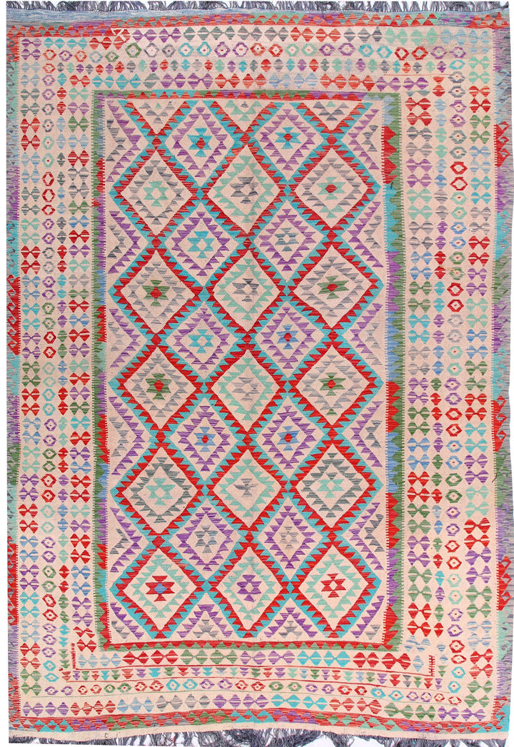 Multi Colored Kilim 7' 10 x 11' 7 - No. 57271 - ALRUG Rug Store