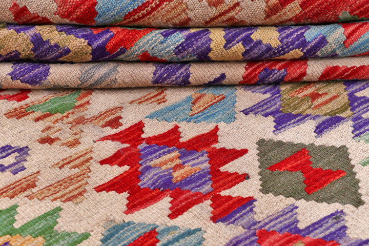 Multi Colored Kilim 7' 10 x 11' 3 - No. 57272 - ALRUG Rug Store