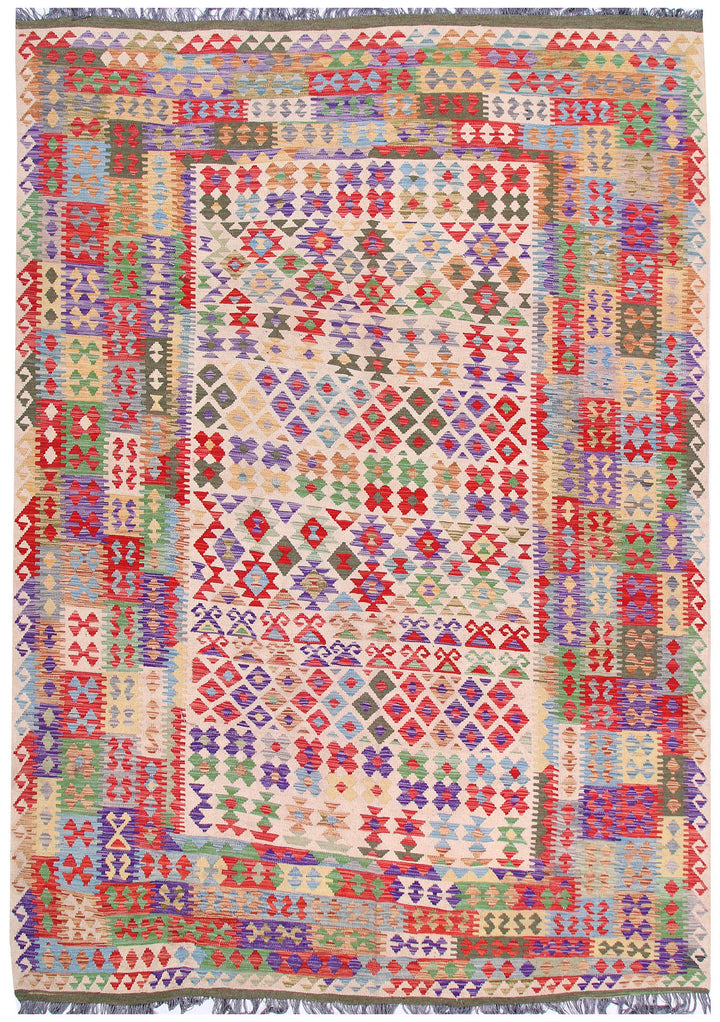 Multi Colored Kilim 7' 10 x 11' 3 - No. 57272 - ALRUG Rug Store