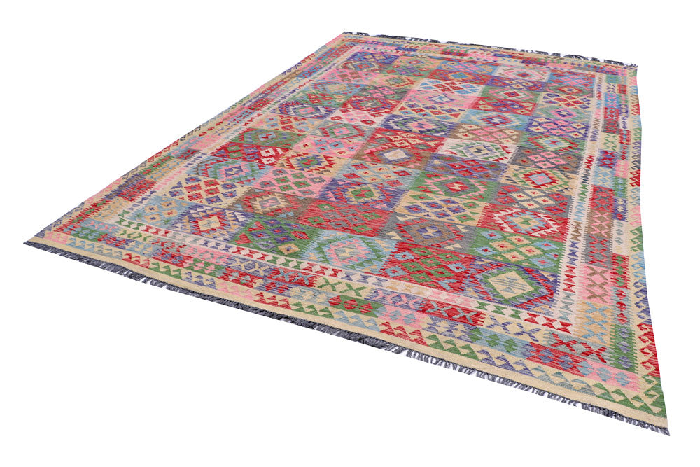 Multi Colored Kilim 8' 2 x 11' 9 - No. 57273 - ALRUG Rug Store