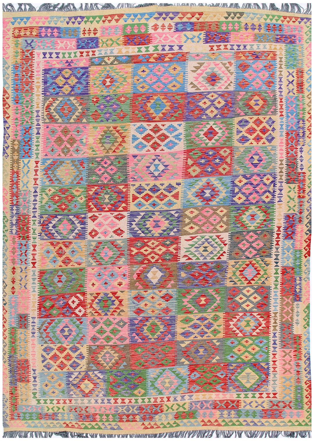 Multi Colored Kilim 8' 2 x 11' 9 - No. 57273 - ALRUG Rug Store