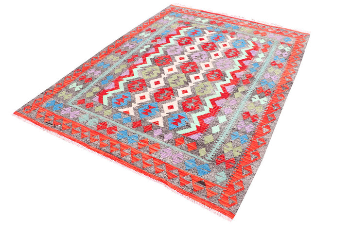 Multi Colored Kilim 5' 7 x 7' 6 - No. 57275 - ALRUG Rug Store