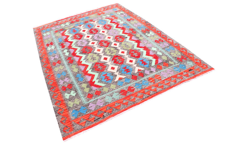 Multi Colored Kilim 5' 7 x 7' 6 - No. 57275 - ALRUG Rug Store