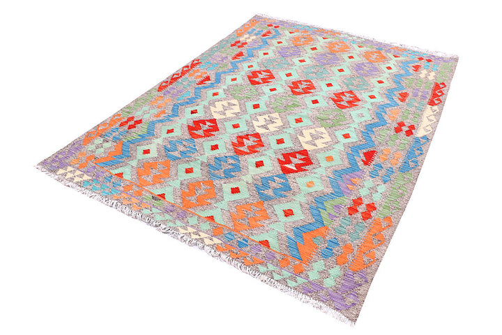 Multi Colored Kilim 5' 6 x 7' 7 - No. 57276 - ALRUG Rug Store