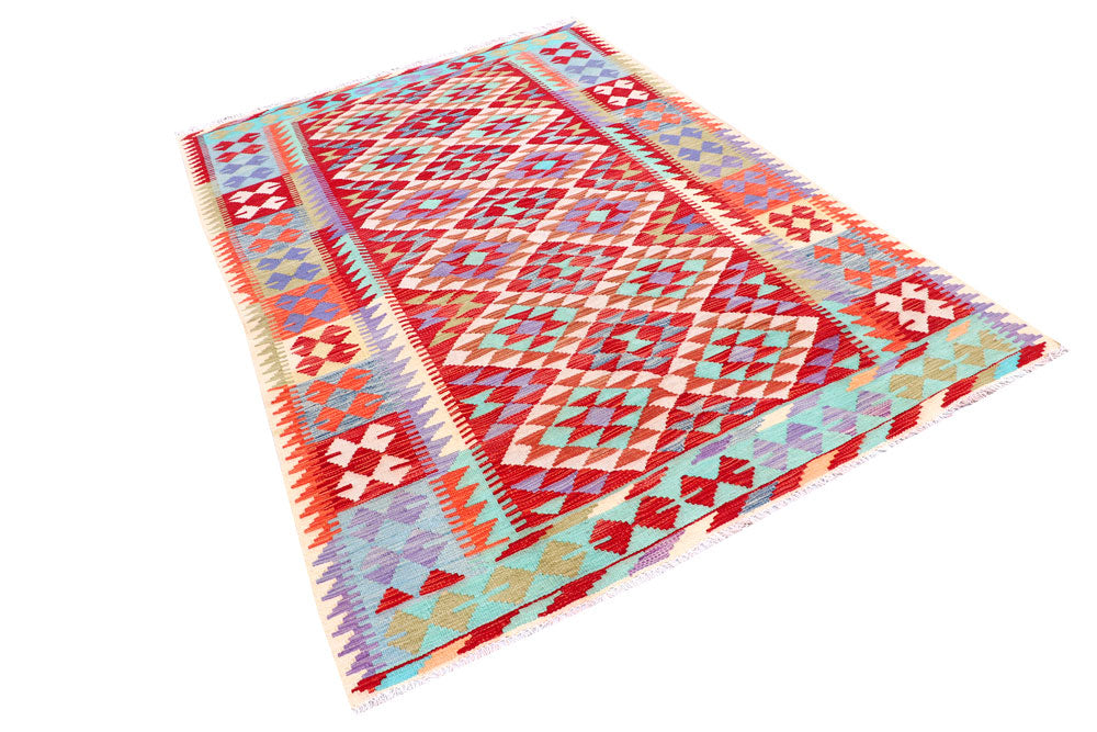 Multi Colored Kilim 5' 2 x 7' 10 - No. 57277 - ALRUG Rug Store