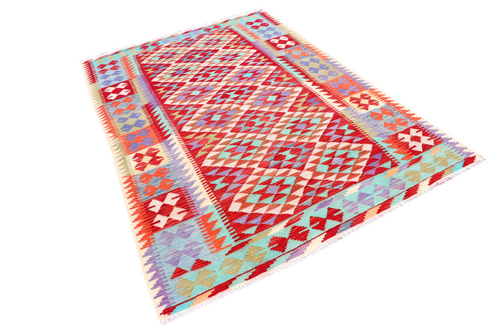 Multi Colored Kilim 5' 2 x 7' 10 - No. 57277 - ALRUG Rug Store