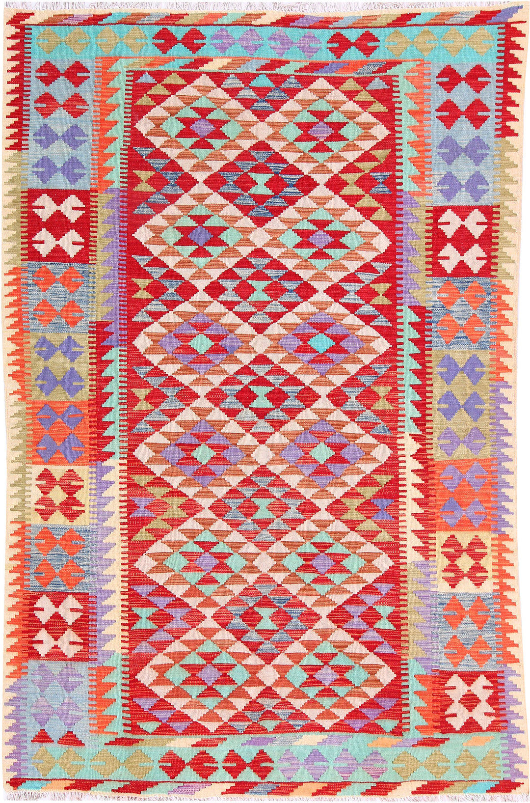 Multi Colored Kilim 5' 2 x 7' 10 - No. 57277 - ALRUG Rug Store