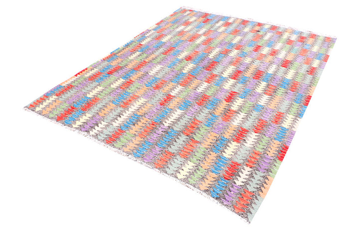 Multi Colored Kilim 5' 10 x 7' 4 - No. 57278 - ALRUG Rug Store