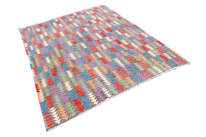 Multi Colored Kilim 5' 10 x 7' 4 - No. 57278 - ALRUG Rug Store