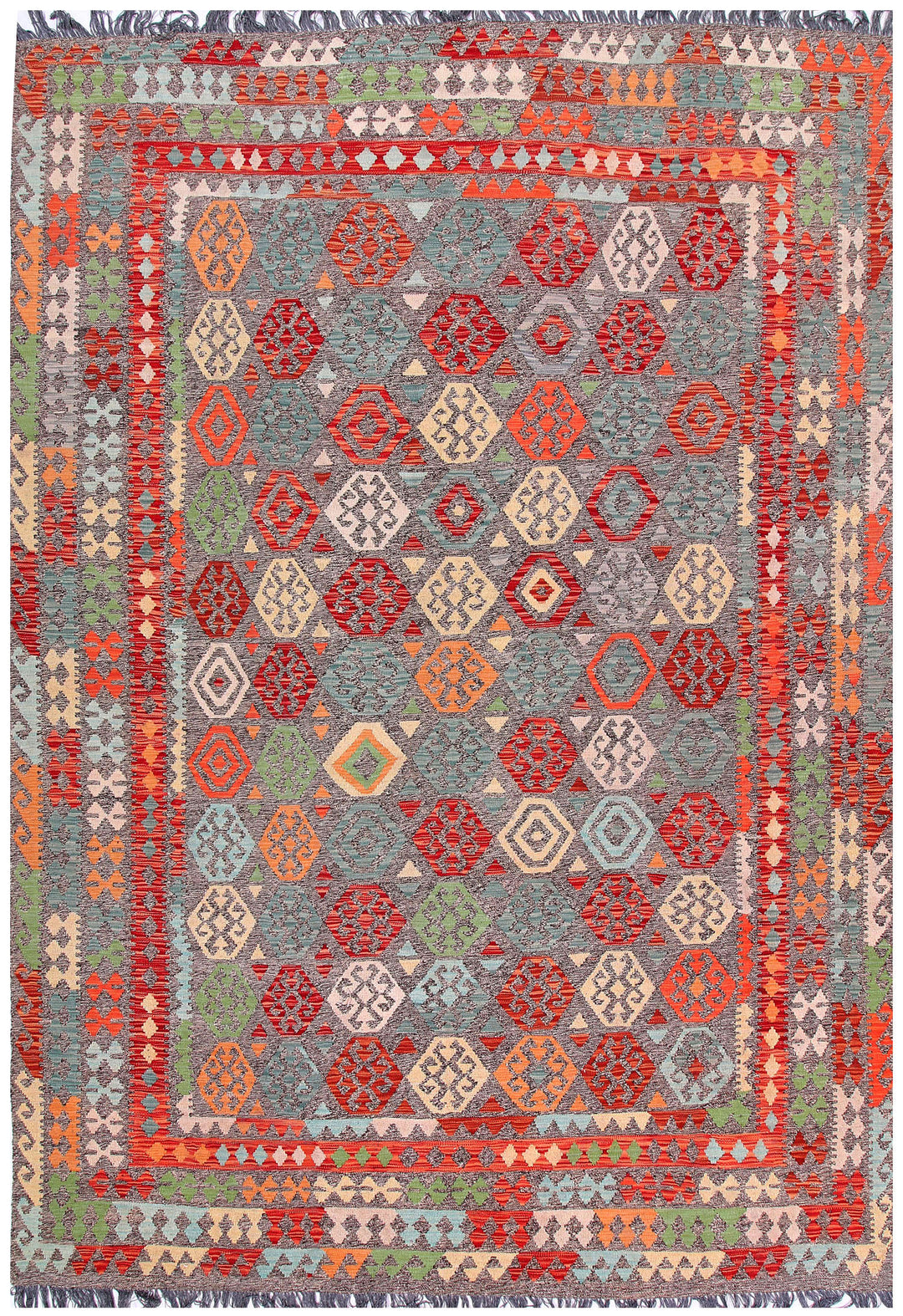 Multi Colored Kilim 8' 1 x 11' 1 - No. 57279 - ALRUG Rug Store