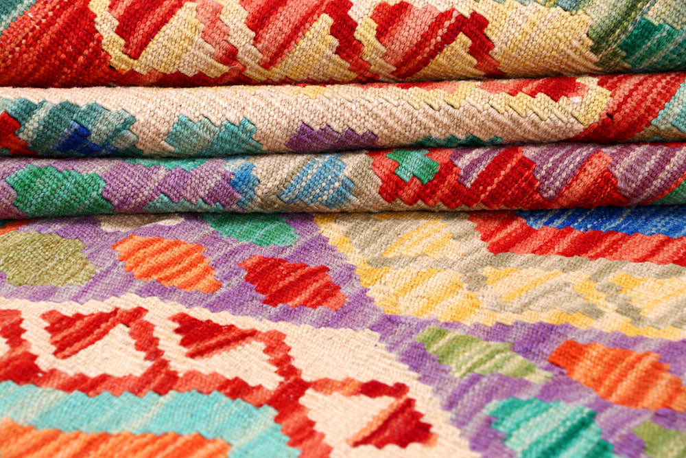 Multi Colored Kilim 8' 5 x 11' 2 - No. 57281 - ALRUG Rug Store