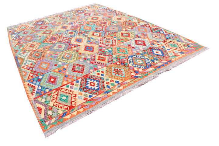 Multi Colored Kilim 8' 5 x 11' 2 - No. 57281 - ALRUG Rug Store