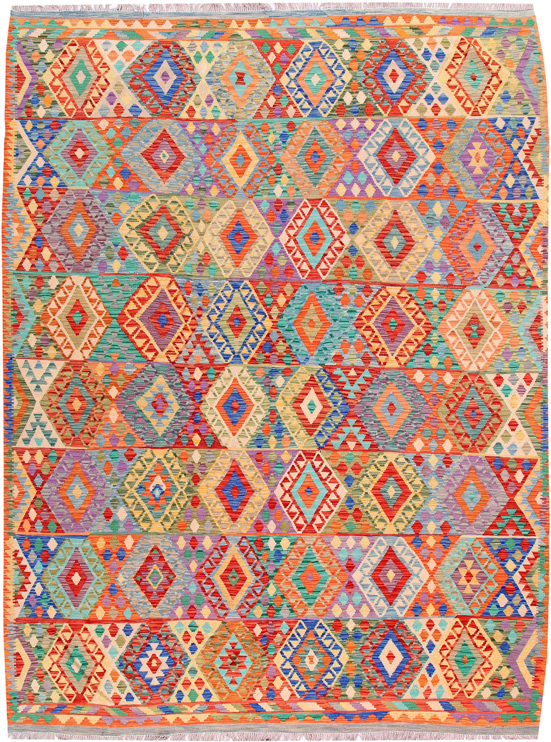 Multi Colored Kilim 8' 5 x 11' 2 - No. 57281 - ALRUG Rug Store