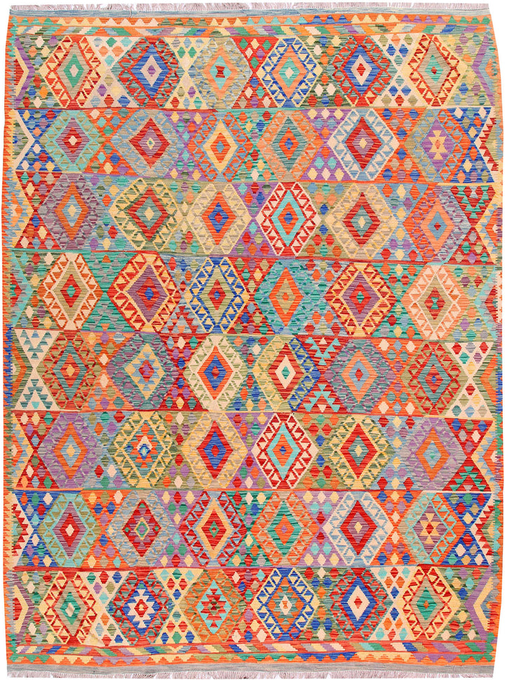 Multi Colored Kilim 8' 5 x 11' 2 - No. 57281 - ALRUG Rug Store