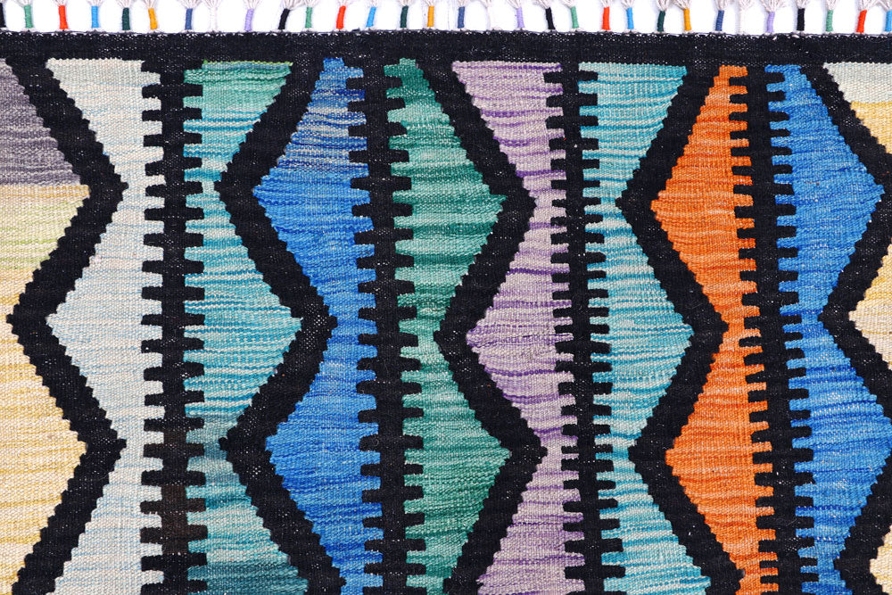 Multi Colored Kilim 8' 10 x 11' 1 - No. 57283 - ALRUG Rug Store