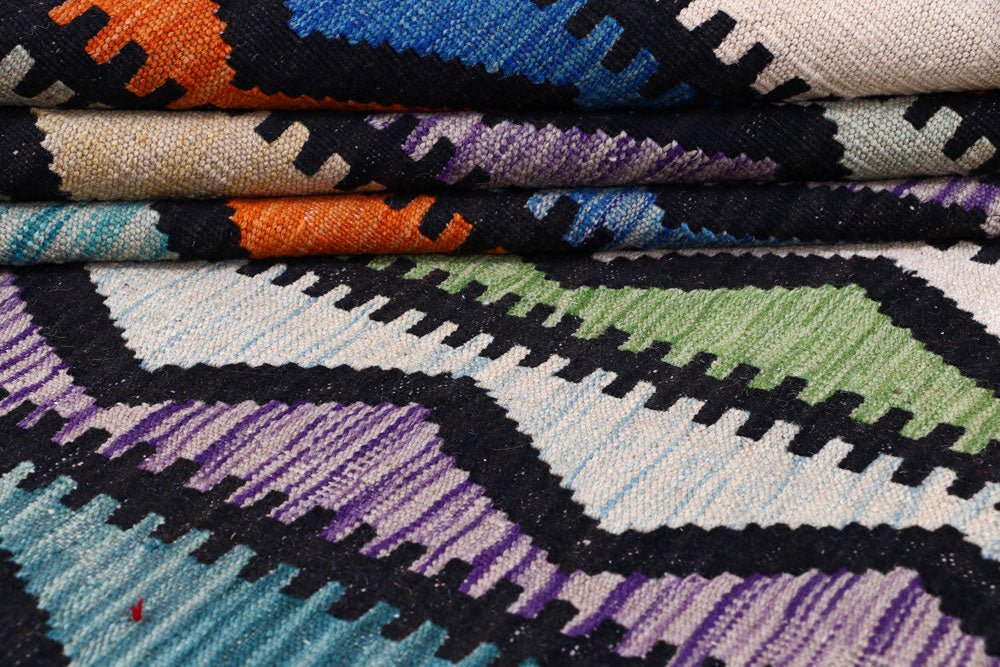 Multi Colored Kilim 8' 10 x 11' 1 - No. 57283 - ALRUG Rug Store