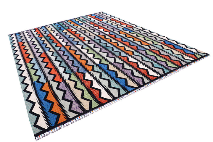 Multi Colored Kilim 8' 10 x 11' 1 - No. 57283 - ALRUG Rug Store
