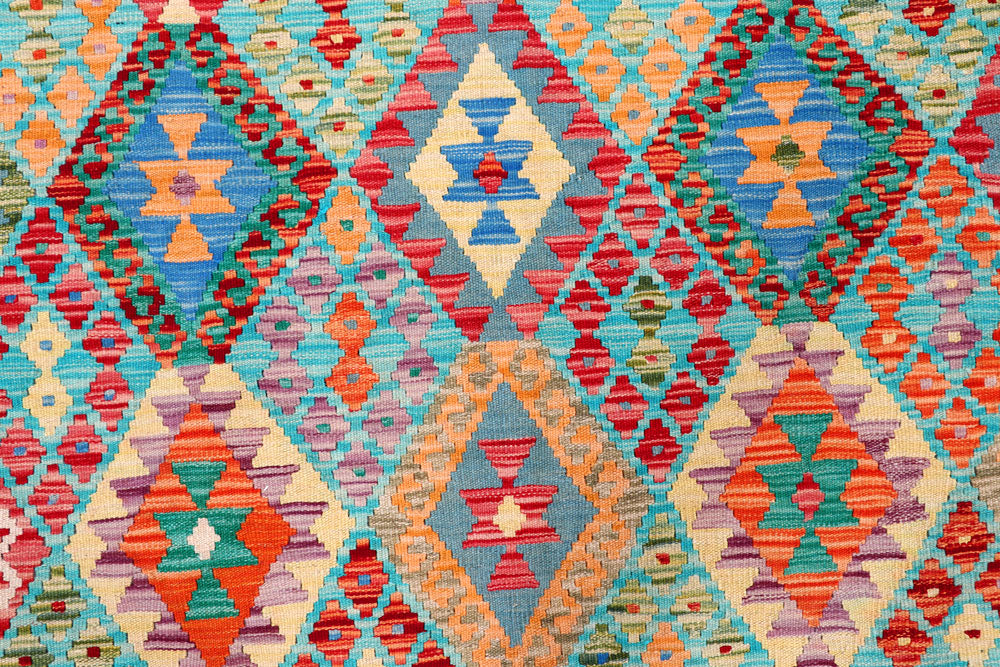 Multi Colored Kilim 9' 3 x 12' - No. 57286 - ALRUG Rug Store