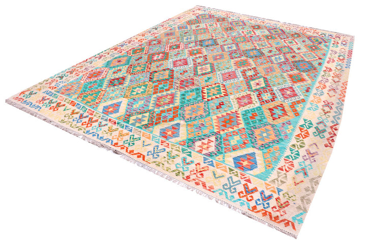 Multi Colored Kilim 9' 3 x 12' - No. 57286 - ALRUG Rug Store