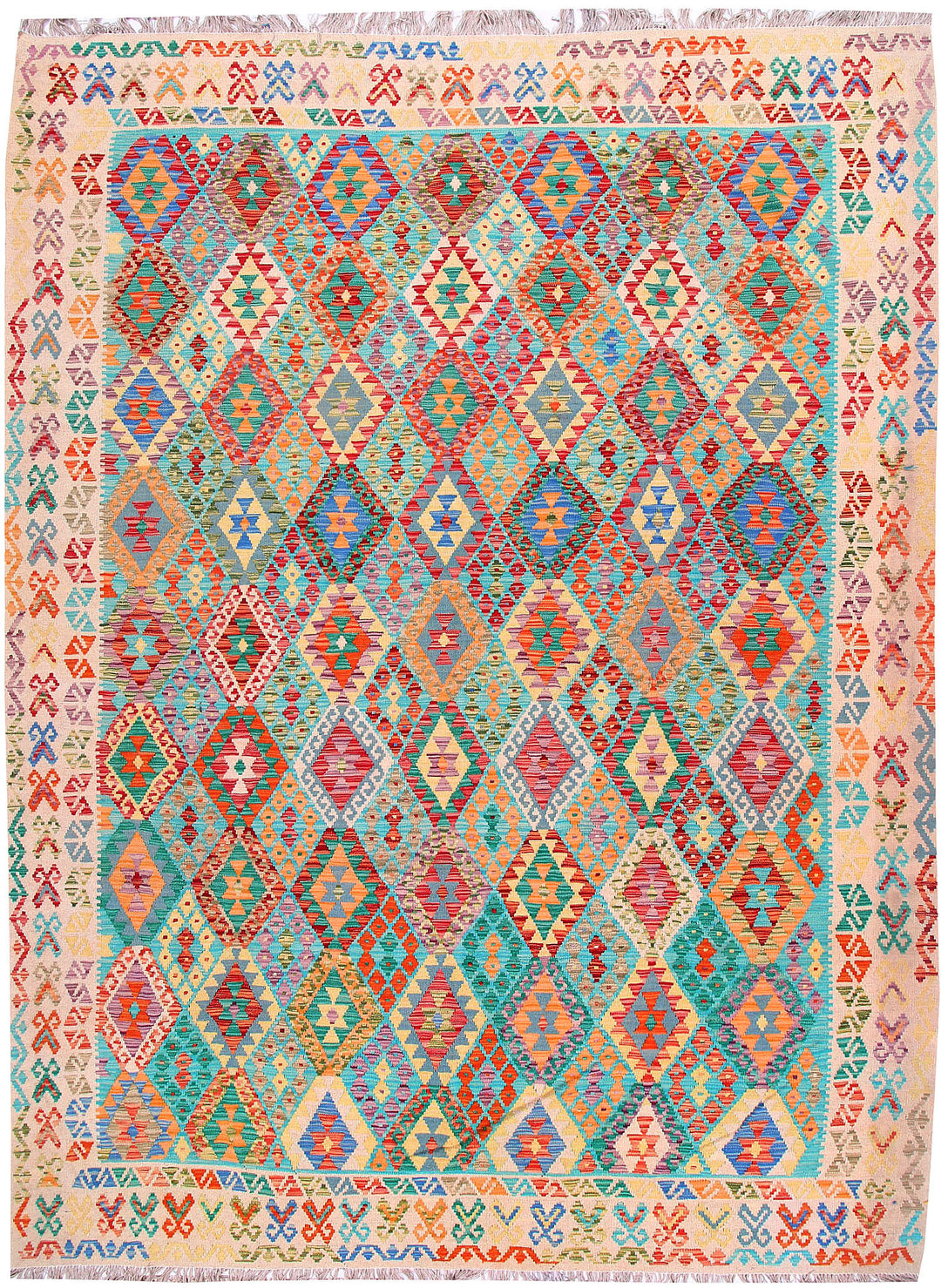 Multi Colored Kilim 9' 3 x 12' - No. 57286 - ALRUG Rug Store