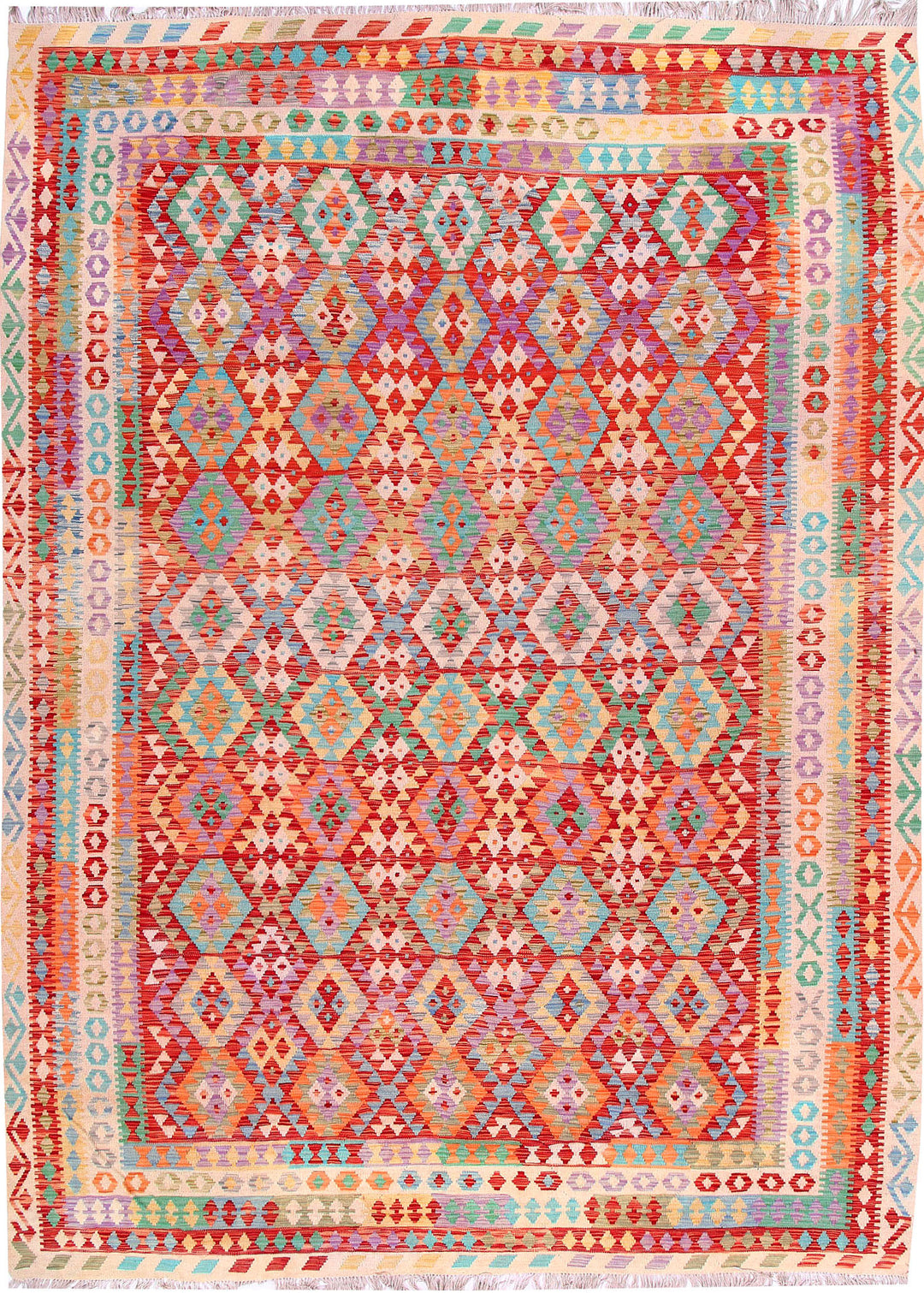 Multi Colored Kilim 8' 6 x 11' 9 - No. 57288 - ALRUG Rug Store