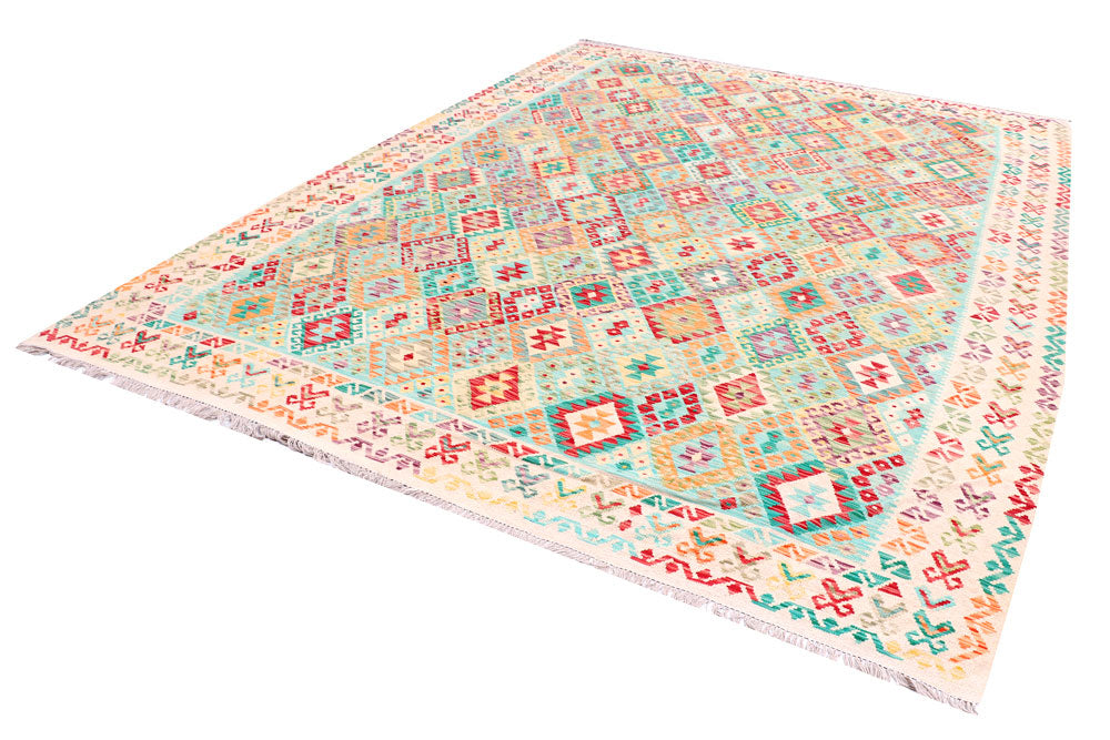 Multi Colored Kilim 9' 3 x 12' 2 - No. 57290 - ALRUG Rug Store