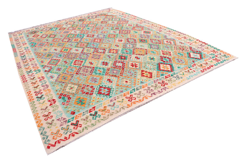 Multi Colored Kilim 9' 3 x 12' 2 - No. 57290 - ALRUG Rug Store