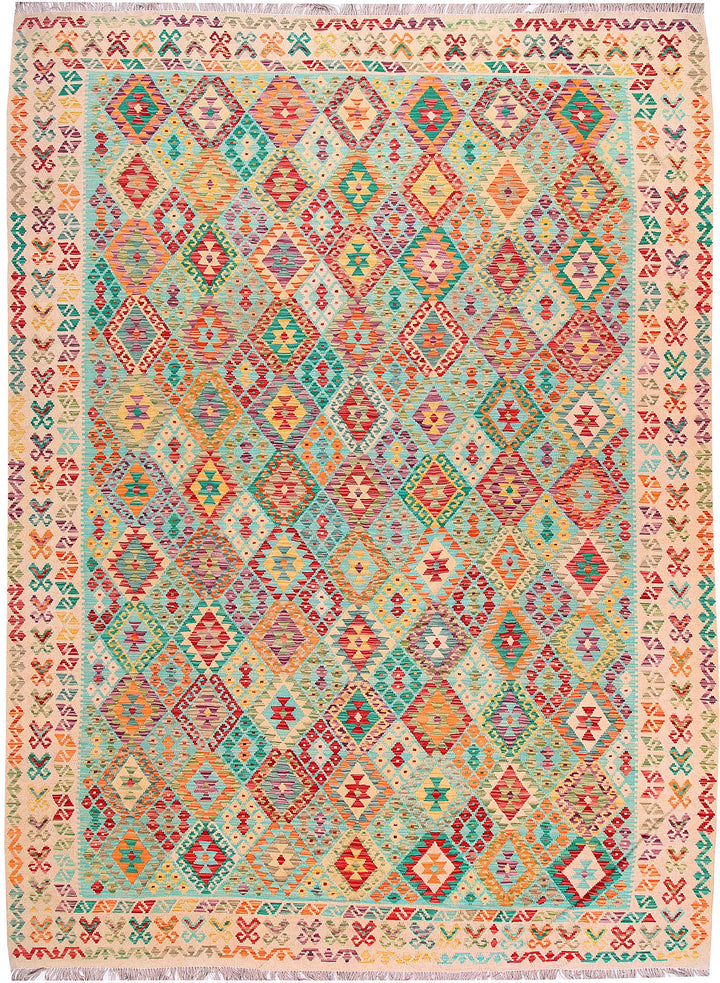 Multi Colored Kilim 9' 3 x 12' 2 - No. 57290 - ALRUG Rug Store