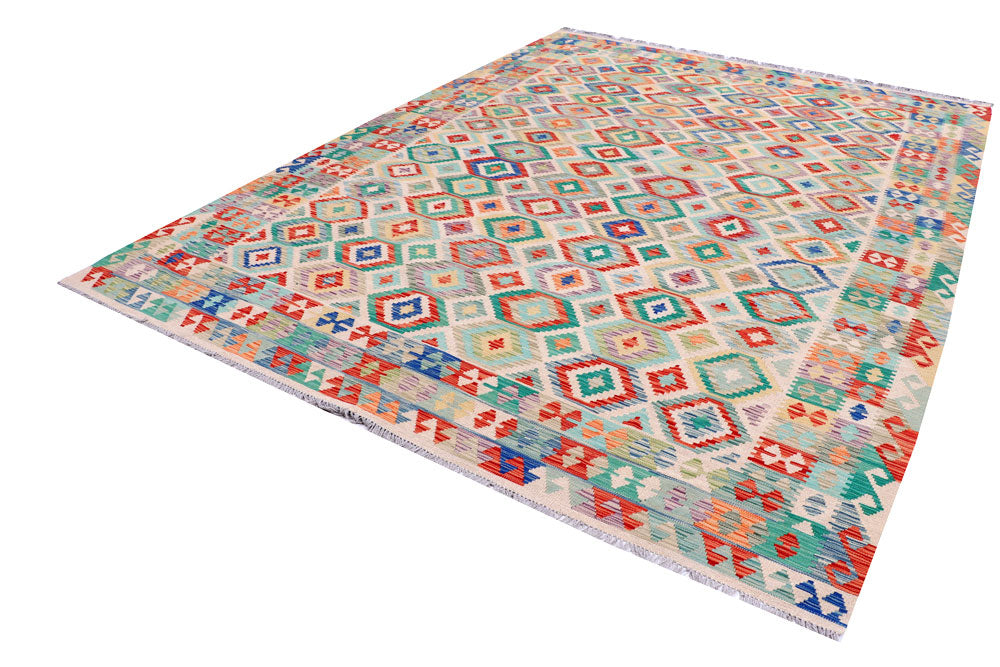 Multi Colored Kilim 8' 8 x 11' 7 - No. 57291 - ALRUG Rug Store