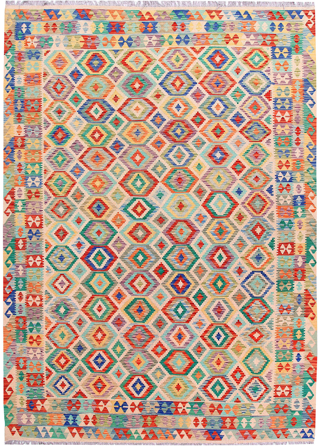 Multi Colored Kilim 8' 8 x 11' 7 - No. 57291 - ALRUG Rug Store