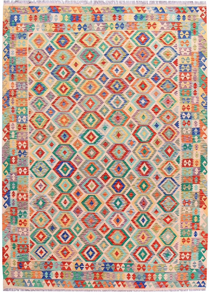 Multi Colored Kilim 8' 8 x 11' 7 - No. 57291 - ALRUG Rug Store