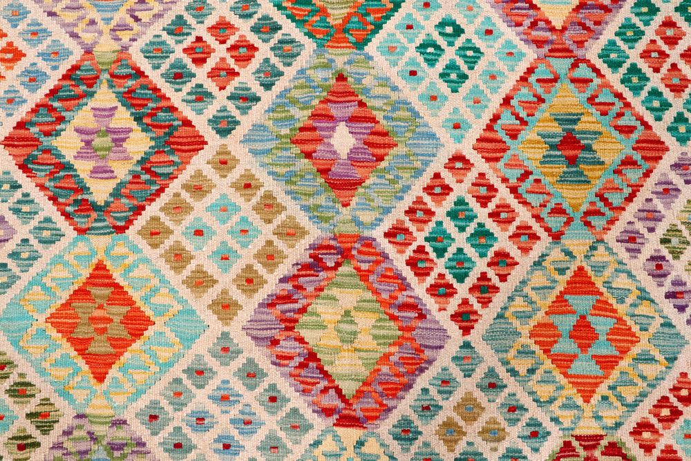 Multi Colored Kilim 8' 10 x 11' 3 - No. 57292 - ALRUG Rug Store