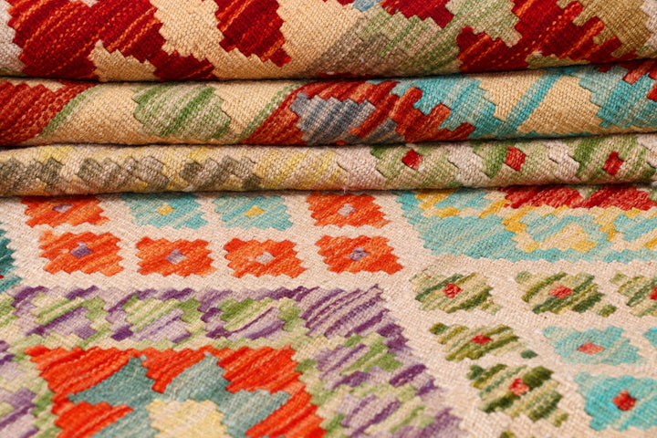 Multi Colored Kilim 8' 10 x 11' 3 - No. 57292 - ALRUG Rug Store