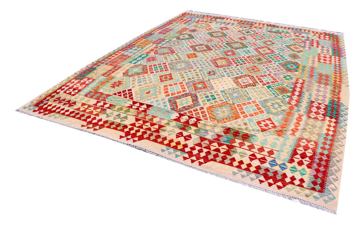 Multi Colored Kilim 8' 10 x 11' 3 - No. 57292 - ALRUG Rug Store