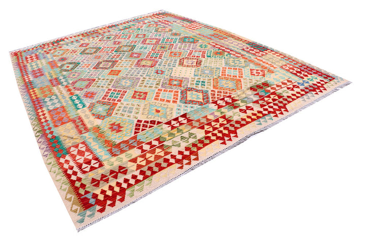 Multi Colored Kilim 8' 10 x 11' 3 - No. 57292 - ALRUG Rug Store