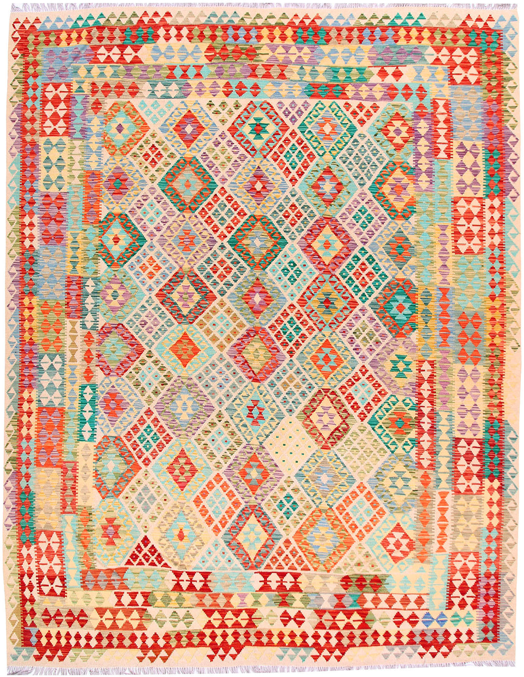 Multi Colored Kilim 8' 10 x 11' 3 - No. 57292 - ALRUG Rug Store
