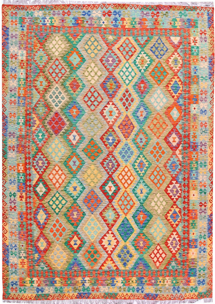 Multi Colored Kilim 8' 10 x 12' - No. 57295 - ALRUG Rug Store